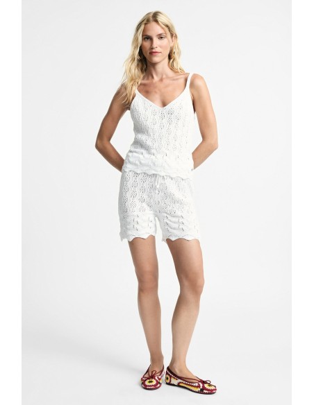 Shorts regular em malha com cordão Please