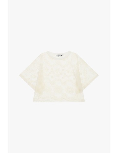Top Boxy com Bordado Floral e Borda Festonada Please