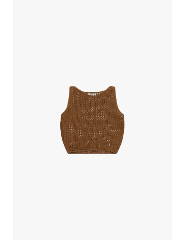 Top Perfurado Sem Mangas Gola Redonda Cropped Please
