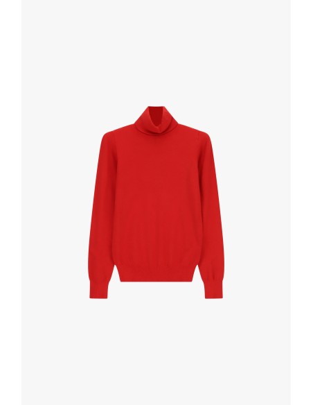 Camisola de gola alta com corte regular e barra canelada Please