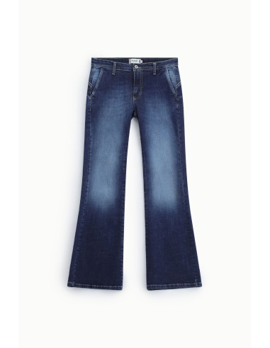 Jeans De Boca-de-Sino Com Bolsos Frontais Please