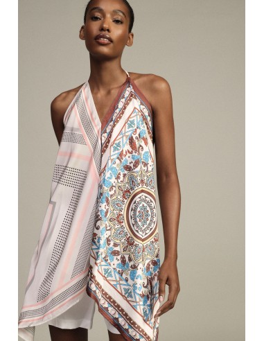 Top foulard com estampado paisley e detalhes geométricos Dixie