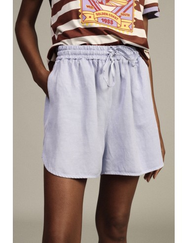 Shorts regular-fit com barra arredondada e cintura elástica Dixie