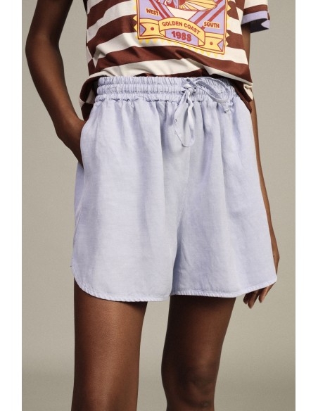 Shorts regular-fit com barra arredondada e cintura elástica Dixie