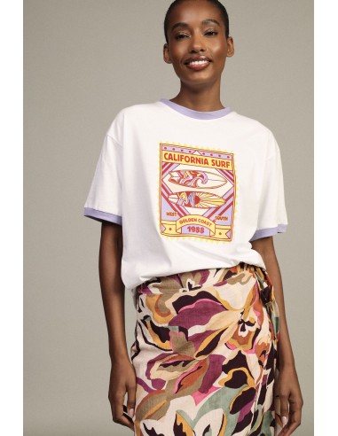 T-Shirt Gola Redonda Estampa Surf Mangas Curtas Dixie