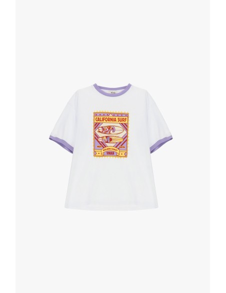 T-Shirt Gola Redonda Estampa Surf Mangas Curtas Dixie