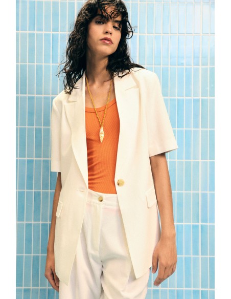 Blazer com mangas curtas e bolsos Please