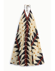 Vestido longo com estampa geométrica e de bolinhas Dixie 2