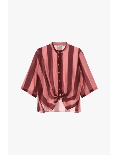 Camisa Às Riscas Com Nó Frontal E Mangas Largas Dixie 2
