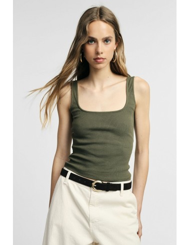 Top de gola quadrada sem mangas justo Please