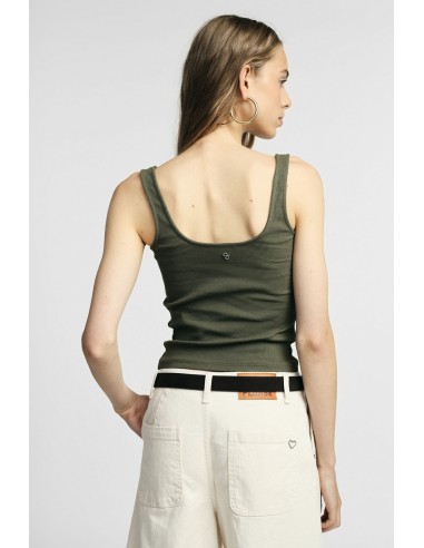 Top de gola redonda de corte quadrado sem mangas justo Please