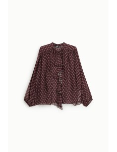 Blusa ampla com estampa floral e folhos na frente Dixie 2
