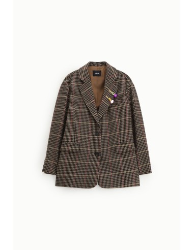 Blazer xadrez com bolsos aplicados e botões Dixie