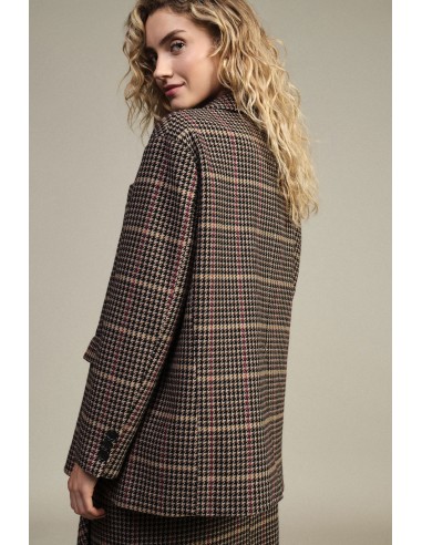 Blazer xadrez com bolsos aplicados e botões Dixie