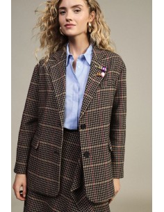 Blazer Xadrez Com Bolsos Aplicados E Botões Dixie