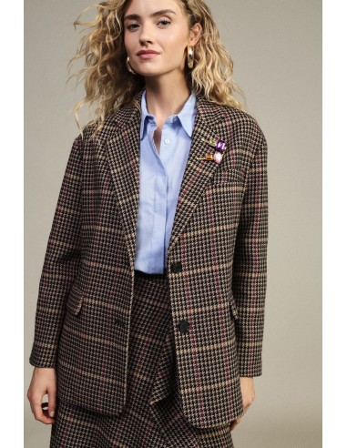 Blazer Xadrez Com Bolsos Aplicados E Botões Dixie