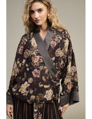 Blazer estampado floral com mangas amplas Dixie