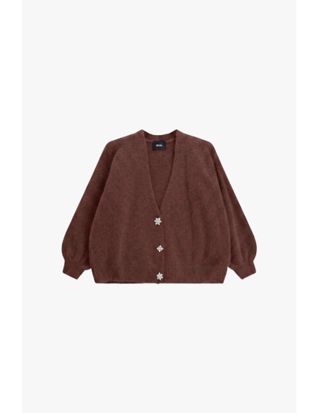 Cardigan com Botões Jóia e Mangas Amplas Dixie