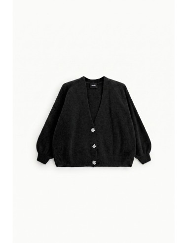 Cardigan com botões joia e mangas largas Dixie