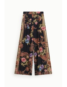 Calças Palazzo Estampa Floral e Paisley Dixie