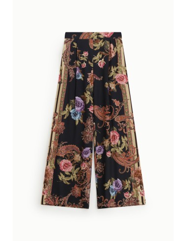 Calças Palazzo Estampa Floral e Paisley Dixie