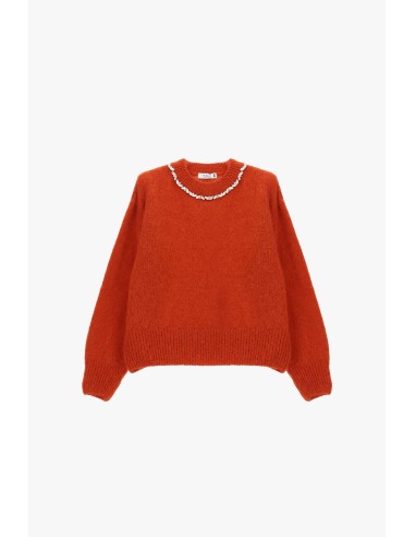 Camisola Gola Redonda Com Aplicação De Pérolas Please