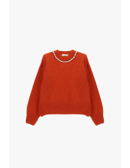 Camisola Gola Redonda Com Aplicação De Pérolas Please