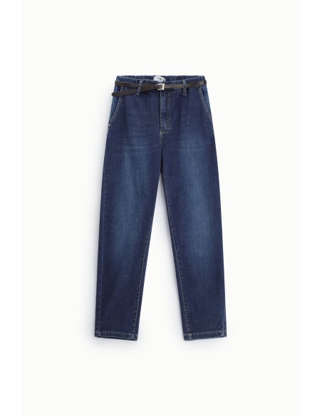 Jeans Tapered Com Cintura Elasticizada Please