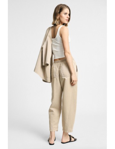 Calças Cropped com Cintura Elástica e Bolsos Please
