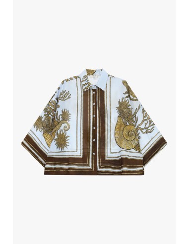 Camisa Oversize com Estampa de Motivo Marinho e Manga Ampla Dixie