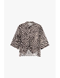 Camisa com estampa de zebra e nó frontal Dixie 2