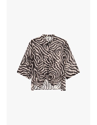 Camisa Estampa Zebrada Com Nó Frontal Dixie