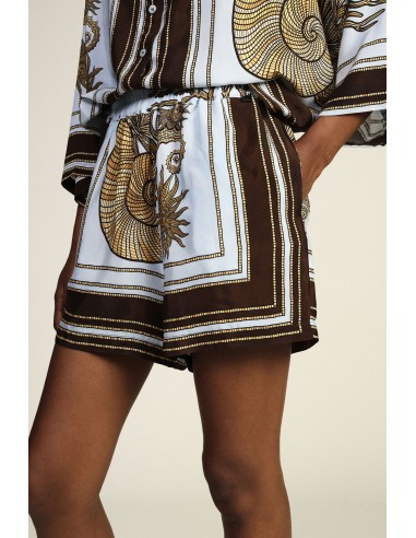 Shorts hot pants estampados com elástico na cintura Dixie