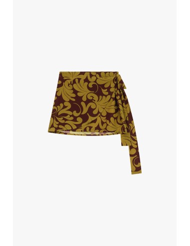 Saia Curta Estampada com Laço Lateral Dixie