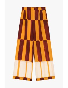 Calças Palazzo de Riscas Largas com Cintura Alta Dixie 2