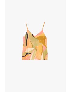 Top Com Alças Finas E Estampa Abstrata Dixie 2