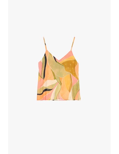 Top com alças finas e estampado abstrato Dixie
