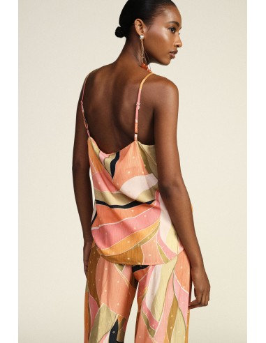 Top com alças finas e estampa abstrata Dixie