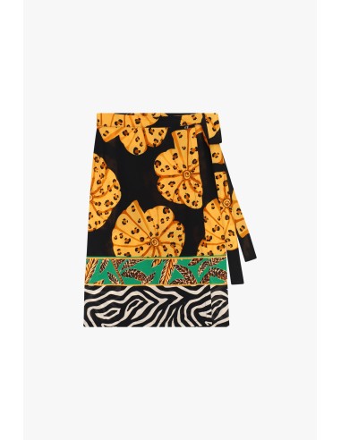 Saia curta com estampado floral e animalier Dixie