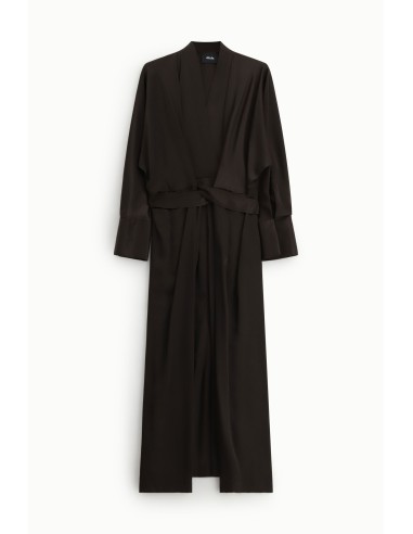 Vestido Longo com Cinto Atado e Mangas Amplas Dixie
