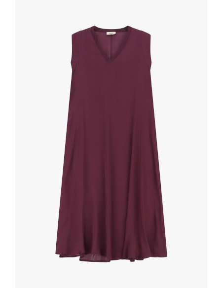 Vestido midi evasê sem mangas com decote em V Dixie