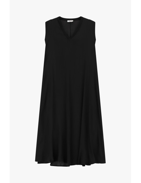 Vestido midi com corte evasé sem mangas e com decote em V Dixie
