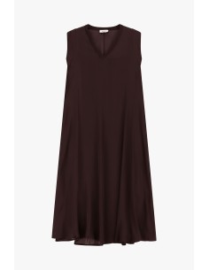 Vestido midi evasê sem mangas com decote em V Dixie