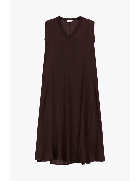 Vestido midi evasê sem mangas com decote em V Dixie