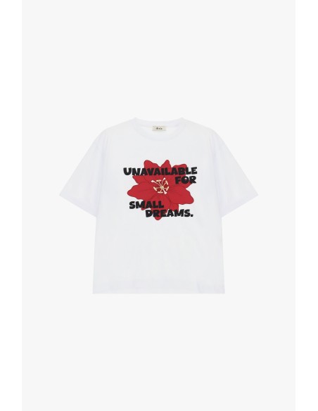 T-shirt de gola redonda com estampado floral e frase frontal Dixie