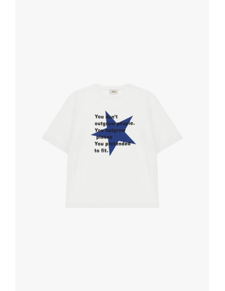 T-shirt de gola redonda com estampa de frase e estrela frontal Dixie