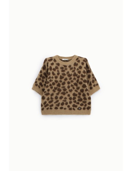 Camisola com estampa animal e mangas ao cotovelo Please