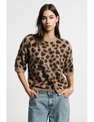 Camisola com estampado animal e mangas até ao cotovelo Please