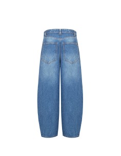 Jeans balão com efeito gasto e dobra na cintura Rinascimento 2
