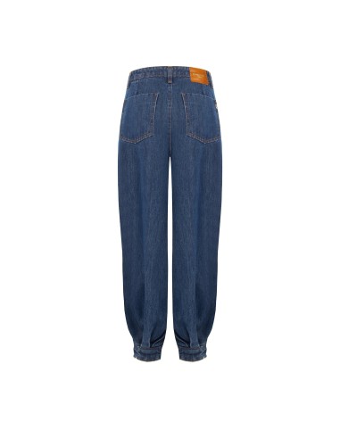 Jeans balão com pinças e botões nos tornozelos Rinascimento